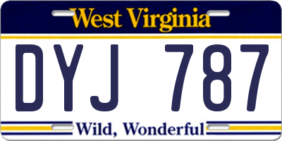 WV license plate DYJ787