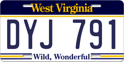WV license plate DYJ791