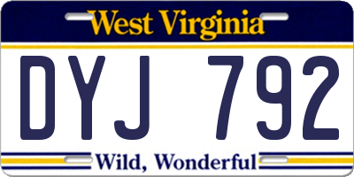 WV license plate DYJ792