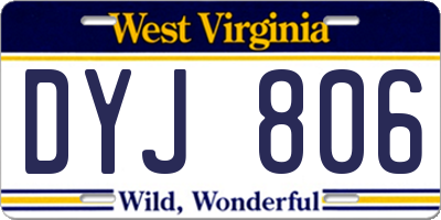 WV license plate DYJ806