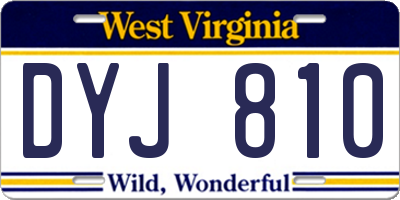 WV license plate DYJ810