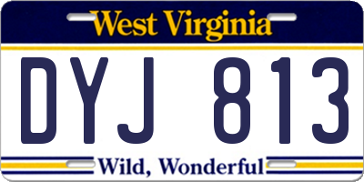 WV license plate DYJ813