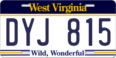 WV license plate DYJ815