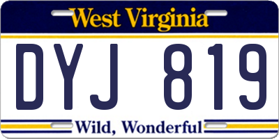 WV license plate DYJ819