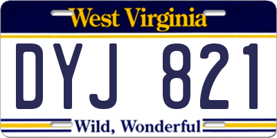 WV license plate DYJ821