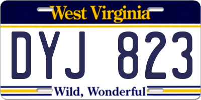 WV license plate DYJ823