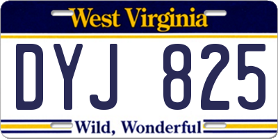 WV license plate DYJ825