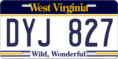 WV license plate DYJ827