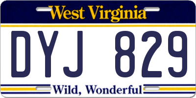 WV license plate DYJ829