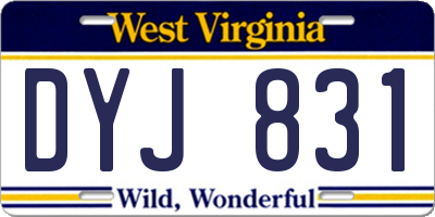 WV license plate DYJ831