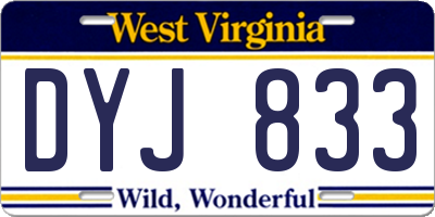 WV license plate DYJ833