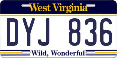 WV license plate DYJ836