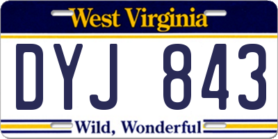 WV license plate DYJ843