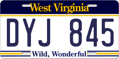 WV license plate DYJ845