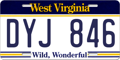 WV license plate DYJ846