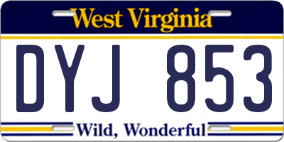 WV license plate DYJ853