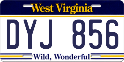 WV license plate DYJ856