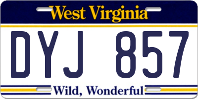 WV license plate DYJ857
