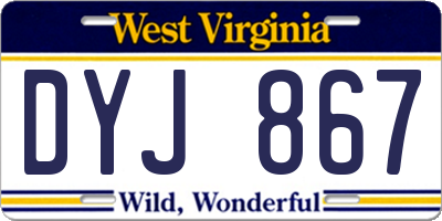 WV license plate DYJ867