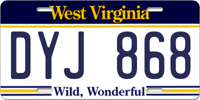 WV license plate DYJ868