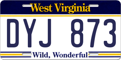 WV license plate DYJ873