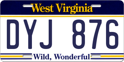WV license plate DYJ876
