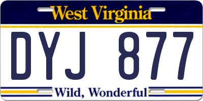 WV license plate DYJ877