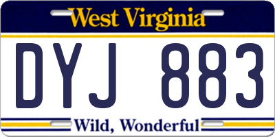 WV license plate DYJ883