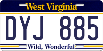 WV license plate DYJ885