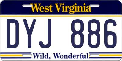 WV license plate DYJ886