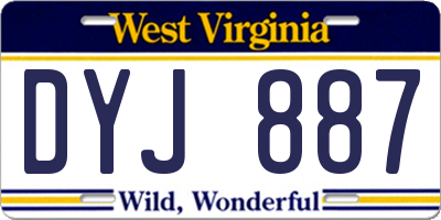 WV license plate DYJ887