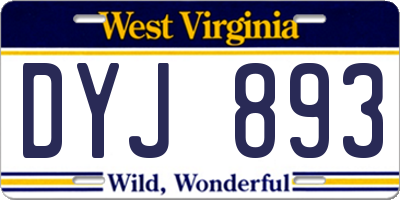 WV license plate DYJ893