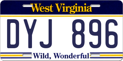 WV license plate DYJ896