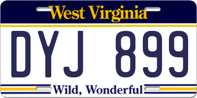 WV license plate DYJ899