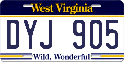 WV license plate DYJ905