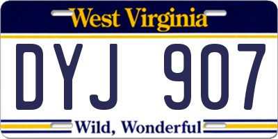 WV license plate DYJ907