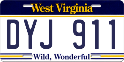 WV license plate DYJ911
