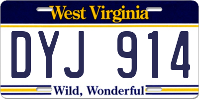WV license plate DYJ914