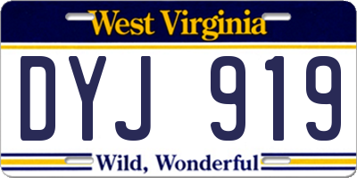 WV license plate DYJ919