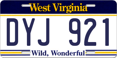 WV license plate DYJ921