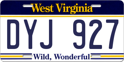 WV license plate DYJ927