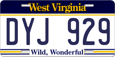 WV license plate DYJ929