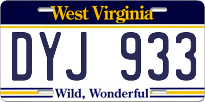 WV license plate DYJ933