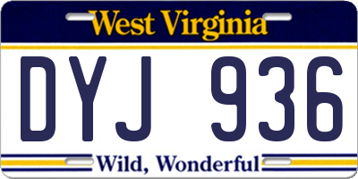 WV license plate DYJ936