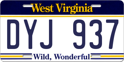 WV license plate DYJ937