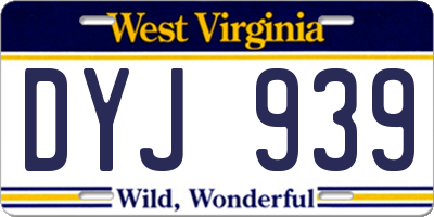 WV license plate DYJ939