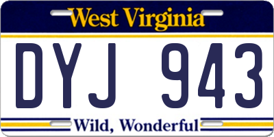 WV license plate DYJ943