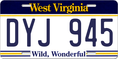 WV license plate DYJ945