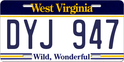 WV license plate DYJ947