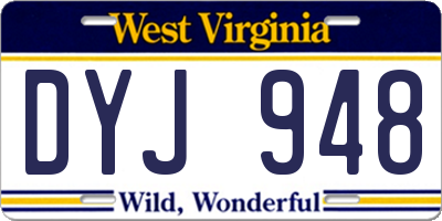 WV license plate DYJ948